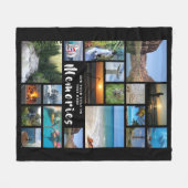 Moderne Fotocollage HERINNERINGEN Zwart Fleece Deken (Voorkant (Horizontaal))