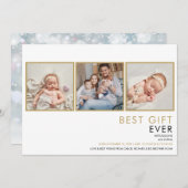 Moderne fotocollage Kerstmis geboorte aankondiging (Voorkant / Achterkant)