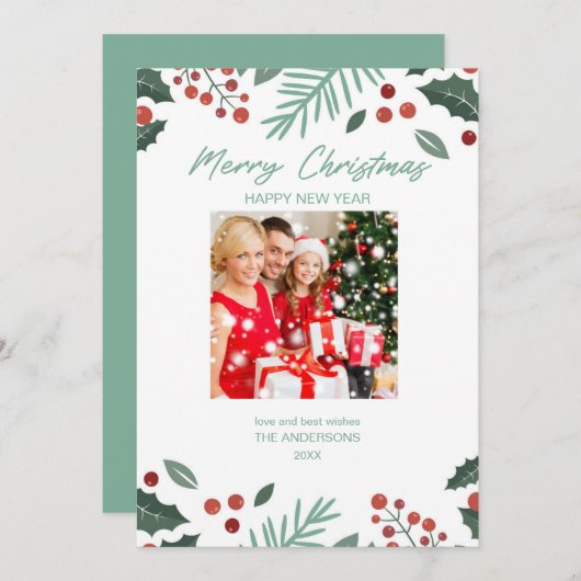 Moderne fotocollage Kerstmis kerstkaart Kaart (Voorkant / Achterkant)