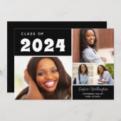 Moderne fotocollage klasse van 2024 Afstuderen Aankondiging (Voorkant / Achterkant)