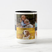 Moderne Fotocollage Krijtbord Custom Tante Tweekleurige Koffiemok (Center)