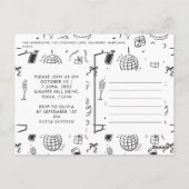 Moderne Fotocollage Leuke Hand-getrokken Verjaarda Briefkaart (Achterkant)