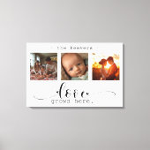 Moderne fotocollage liefde groeit hier canvas afdruk (Voorkant)