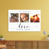 Moderne fotocollage liefde groeit hier canvas afdruk (Insitu (Woonkamer))