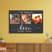Moderne fotocollage liefde groeit hier canvas afdruk (Insitu (Woonkamer))