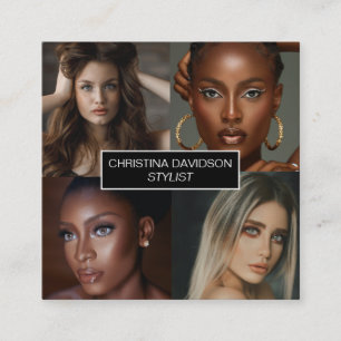 Moderne fotocollage Makeup kunstenaar stylist Squa Vierkante Visitekaartje