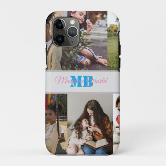 Moderne fotocollage monogrammed iPad Air Cover (Achterkant)