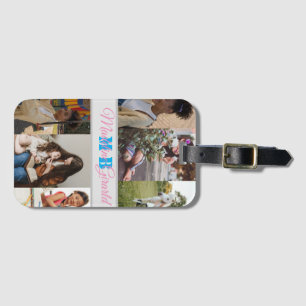 Moderne fotocollage monogrammed iPad Air Cover Bagagelabel