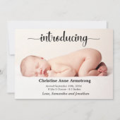 Moderne fotocollage Naam Geboorte Aankondiging Kaa (Voorkant)