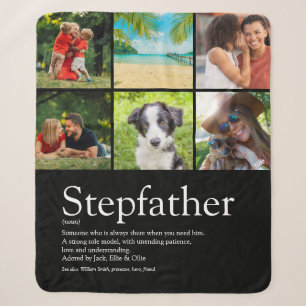 Moderne fotocollage ooit beste stiefvader stiefpap sherpa deken