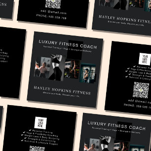 Moderne Fotocollage Persoonlijke Trainer Fitness Vierkante Visitekaartje