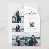 Moderne Fotocollage QR-code Afstudeerfeest Kaart (Achterkant)