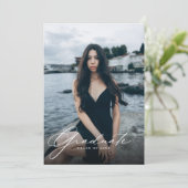 Moderne Fotocollage QR-code Afstudeerfeest Kaart (Staand voorkant)