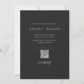 Moderne Fotocollage QR Code Trouwkaart 'Save the D Save The Date (Achterkant)