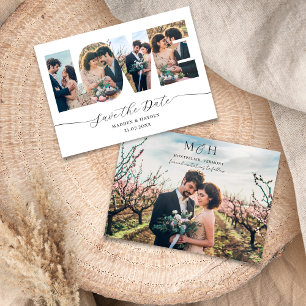 Moderne Fotocollage Save the Date Liebesbriefe