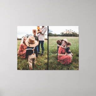 Moderne fotocollage van 2 families   Eigen ontwerp Canvas Afdruk