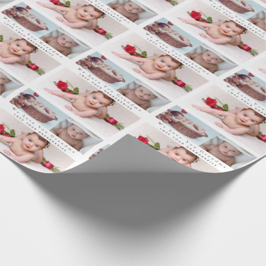 Moderne fotocollage van 3 met tekstsjabloon van ho cadeaupapier (Hoek)