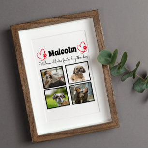 Moderne fotocollage voor honden van 4 honden fotoplaat