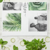 Moderne fotocollage vrienden theedoek (Gevouwen)