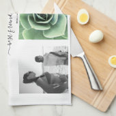 Moderne fotocollage vrienden theedoek (Quarter Fold)