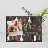 Moderne fotofeestdag feestdagenkaart (Staand voorkant)