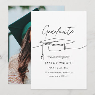Moderne fotograaf Cap Graduation Party Kaart