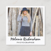 Moderne fotograaf Instant Camera Style Script Vierkante Visitekaartje (Voorkant)