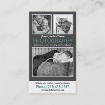 Moderne fotograaf met 3 voorbeeldfoto's