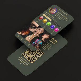 Moderne fotograaf Monogram Donkergroen Instagram Visitekaartje