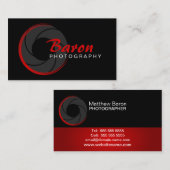 Moderne fotograaf rood visitekaartje (Voorkant / Achterkant)