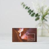 Moderne fotograaf Square Logo met uw Afbeelding Visitekaartje (Staand voorkant)