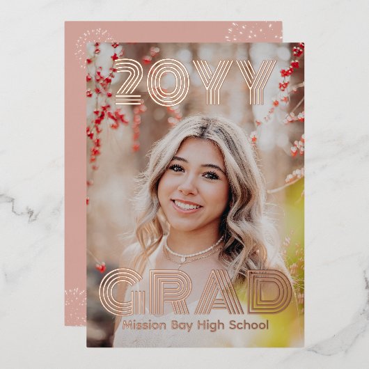 Moderne fotograafpartij folie uitnodiging (Voorkant / Achterkant)