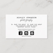 Moderne Fotografe script Sociale Media Foto Visitekaartje (Achterkant)