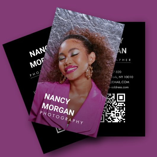 Moderne fotografie Minimalistische foto QR-code Visitekaartje