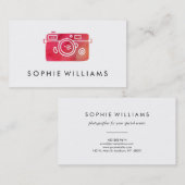 Moderne fotografie rode Waterverf textuur Visitekaartje (Voorkant / Achterkant)