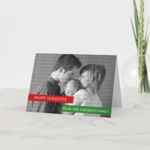 Moderne Fotografie Wenskaart (Rood/Groen) Feestdagen Kaart