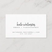 Moderne fotografie witscript | VISITEKAARTJES (Achterkant)