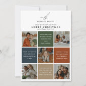 Moderne Fotogrid Collage Kerstmis Feestdagenkaart (Voorkant)