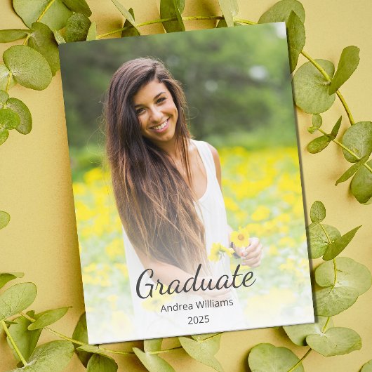 Moderne fotoklas van 2025 Afstuderen aankondiging Briefkaart