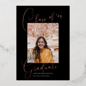 Moderne fotoklasse van Afstuderen Black Folie Uitnodiging (Voorkant)