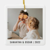 Moderne fotoliefde voor grootmoeder beste kerstcad keramisch ornament (Voorkant)