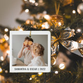 Moderne fotoliefde voor grootmoeder beste kerstcad keramisch ornament