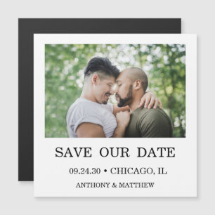Moderne Fotomagnetische LGBTQ Save The Date Kaart