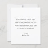 Moderne Fotoredactionele Trouw Dankkaart (Achterkant)