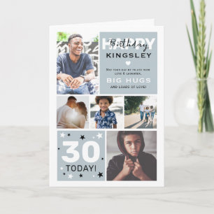 Moderne fotorooster & tekst verjaardagskaart kaart