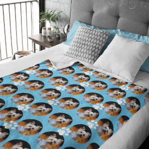 Moderne foto's lichte blauwe pagina printplaat fleece deken