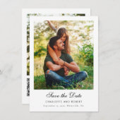 Moderne foto's QR Code Trouwen Save the Date (Voorkant / Achterkant)