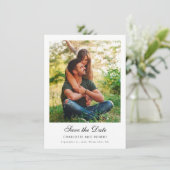 Moderne foto's QR Code Trouwen Save the Date (Staand voorkant)