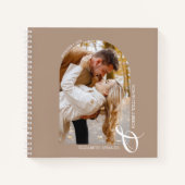 Moderne foto's Tan Wedding Guest Book Notitieboek (Voorkant)