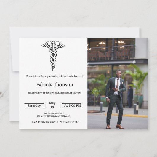 Moderne fotoschool afstuderen geneeskunde aankondiging (Voorkant)